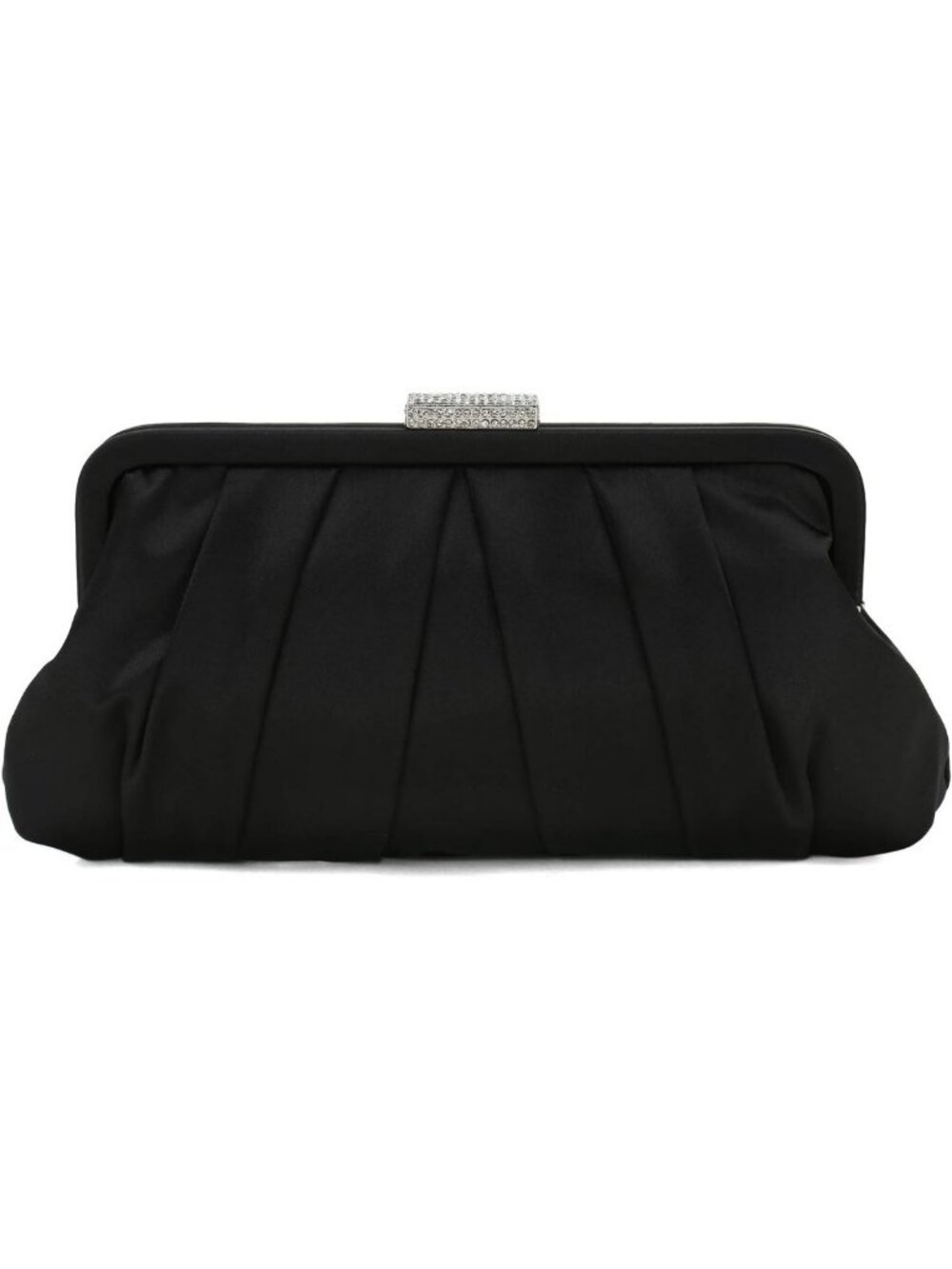 Elegant Pleated Satin Clutch Bag with Diamante for Weddings, Prom & Formal